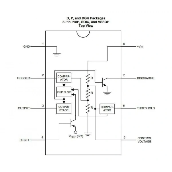 LM555 DIP-8 Zamanlayıcı Entegresi