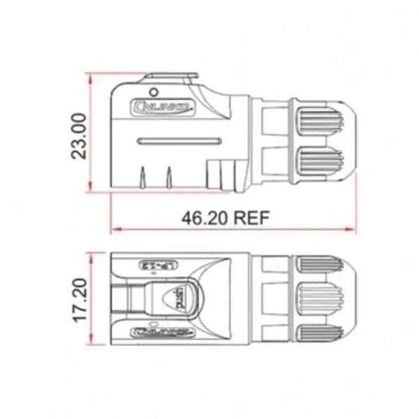 LP-12-C04PE-02-001 4-Pin Su Geçirmez Konnektör - Erkek