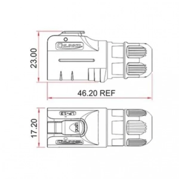 LP-12-C07PE-02-001 7-Pin Su Geçirmez Konnektör - Erkek