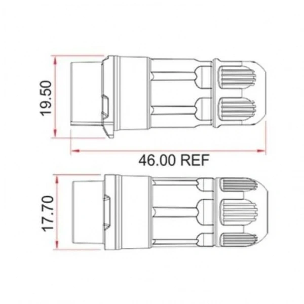 LP-12-J02PP-02-001 2-Pin Su Geçirmez Konnektör - Dişi