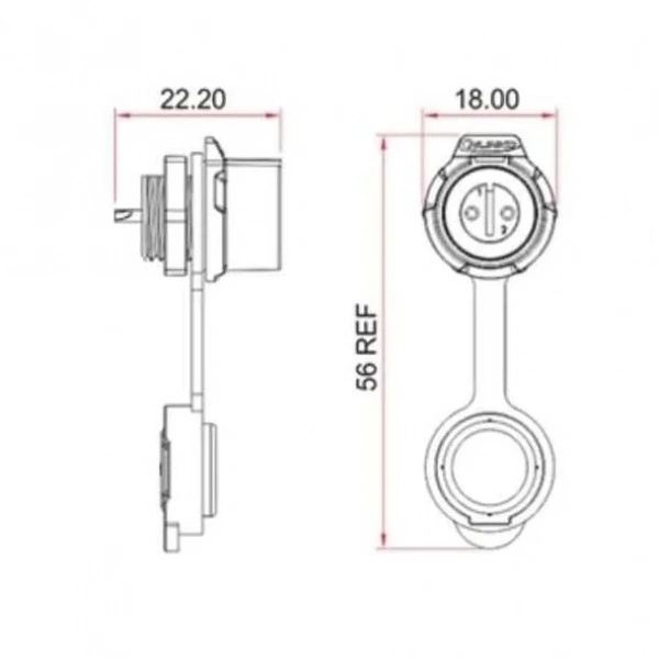 LP-12-J04SX-02-101 4-Pin Su Geçirmez Konnektör - Dişi
