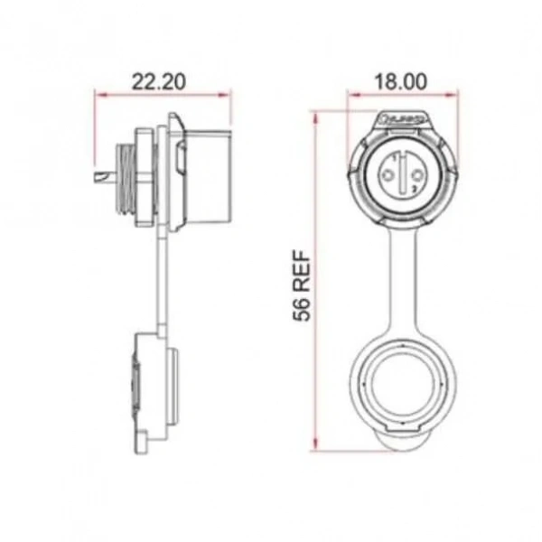 LP-12-J08SX-02-101 8-Pin Su Geçirmez Konnektör - Dişi