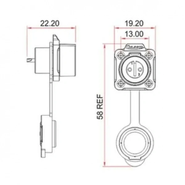 LP-12-J08SX-02-401 8-Pin Su Geçirmez Konnektör - Dişi