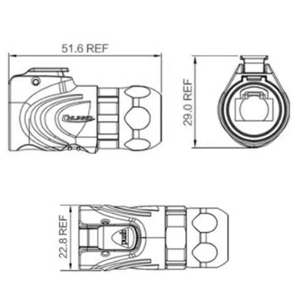 LP-16-C/RJ45/015/PE-43-001 Su Geçirmez Ethernet Konnektörü - Erkek