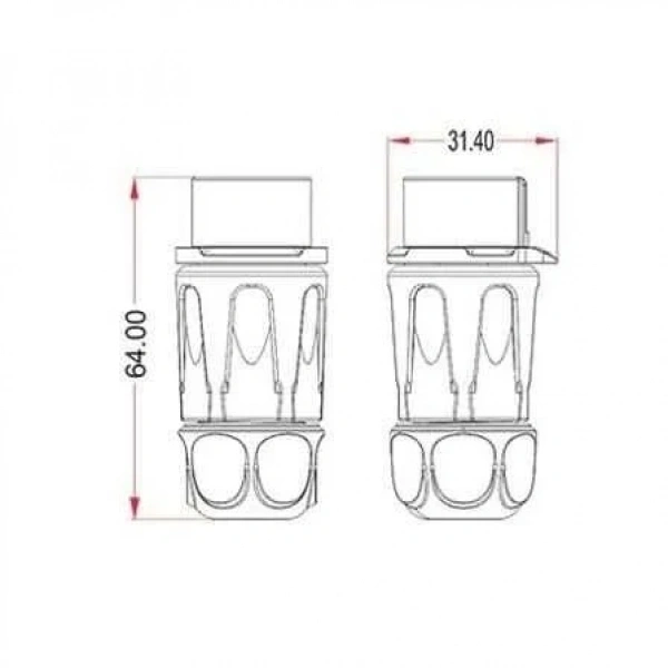 LP-20-J04PP-01-001 4-Pin Su Geçirmez Konnektör - Dişi