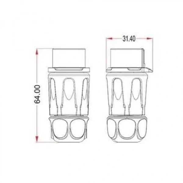 LP-20-J09PP-01-001 9-Pin Su Geçirmez Konnektör - Dişi