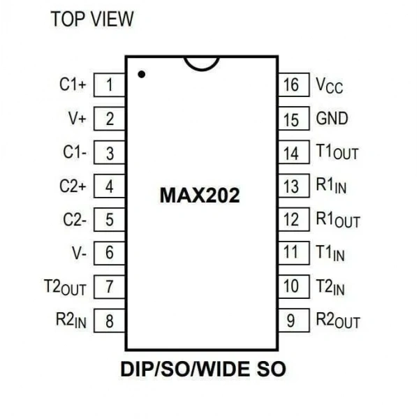 MAX202EPE DIP-16 RS Seri Protokol Entegresi