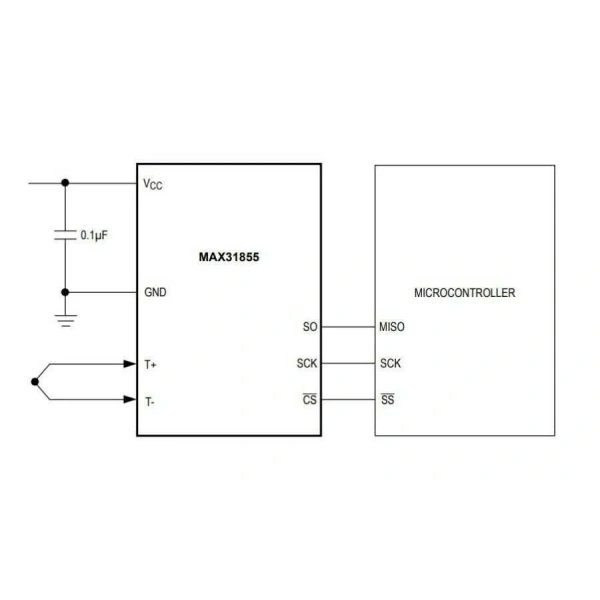MAX31855KASA+ SOIC-8 Arayüz Dönüştürücü Entegresi