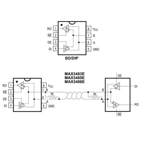 MAX3485EESA+ SOIC-8 RS Seri Protokol Entegresi