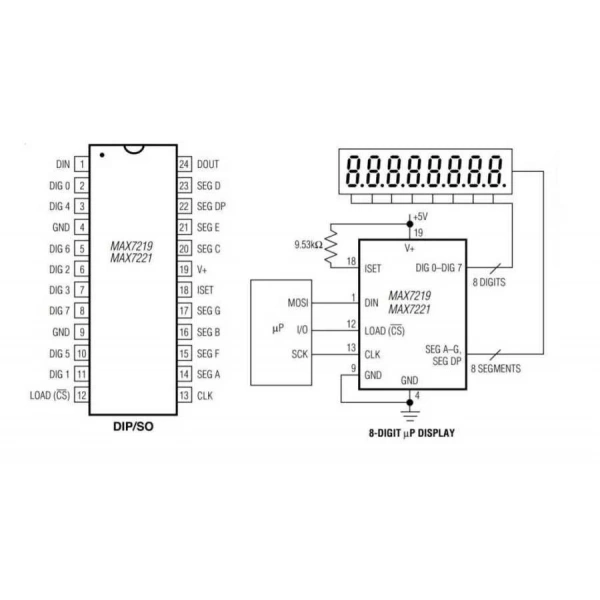 MAX7219 SMD SO24 Entegre