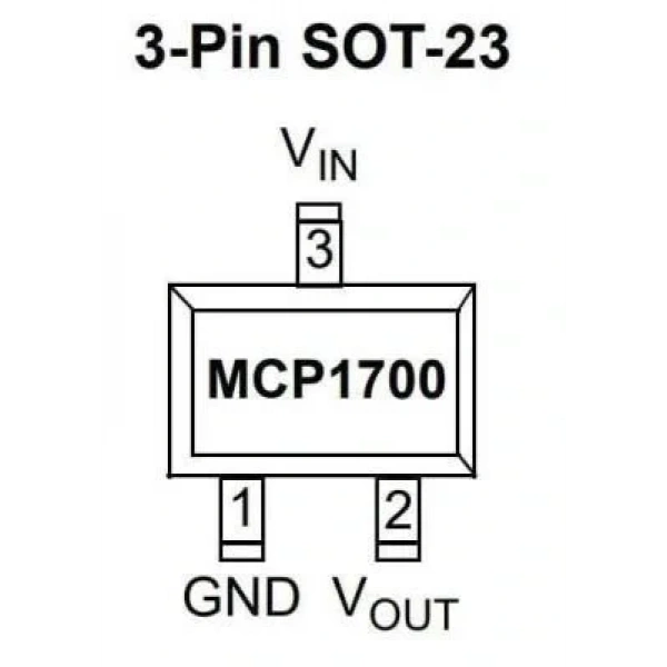 MCP1700T-3302E/TT SOT-23-3 SMD 3.3V Voltaj Regülatörü