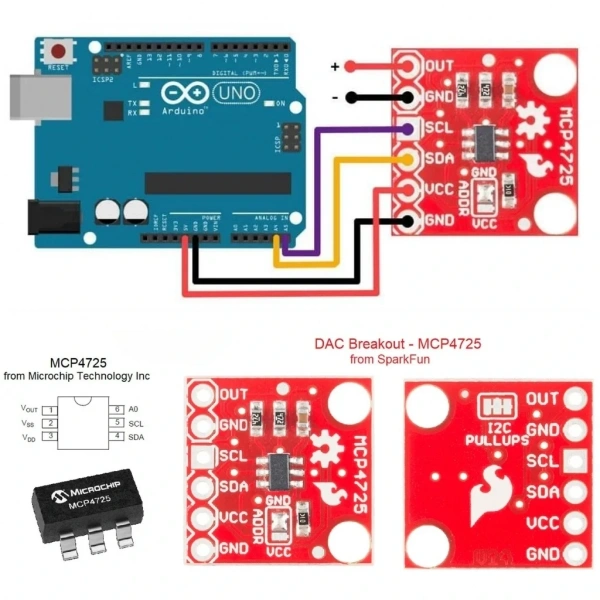 MCP4725 I2C Haberleşmeli DAC Breakout Modülü
