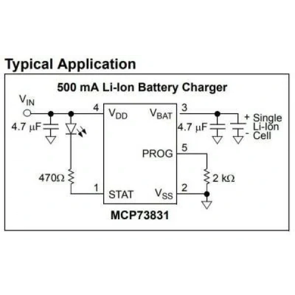 MCP73831T SOT-23 Smd Şarj Kontrol ve Güç Entegresi