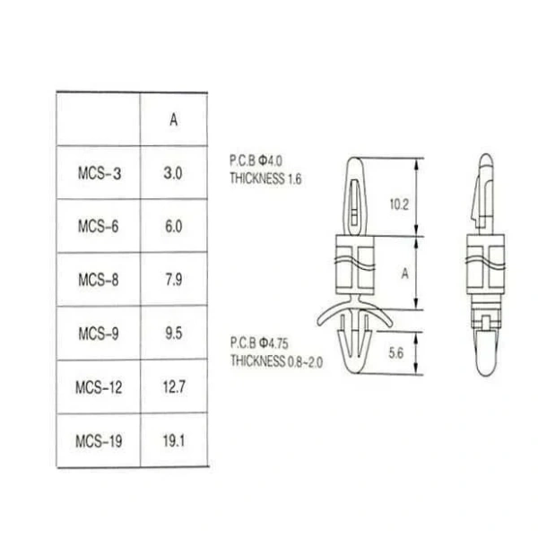 MCS-9 Plastik Tırnaklı Distans
