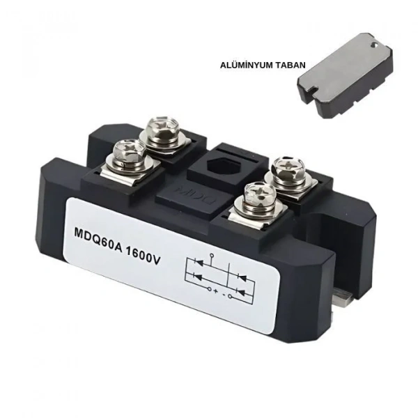 MDQ60-16 60A 1600V Tek Faz Köprü Diyot - Alüminyum Plaka