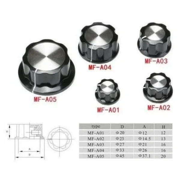 MF-A02 6mm Potansiyometre Başlığı - 23x13mm