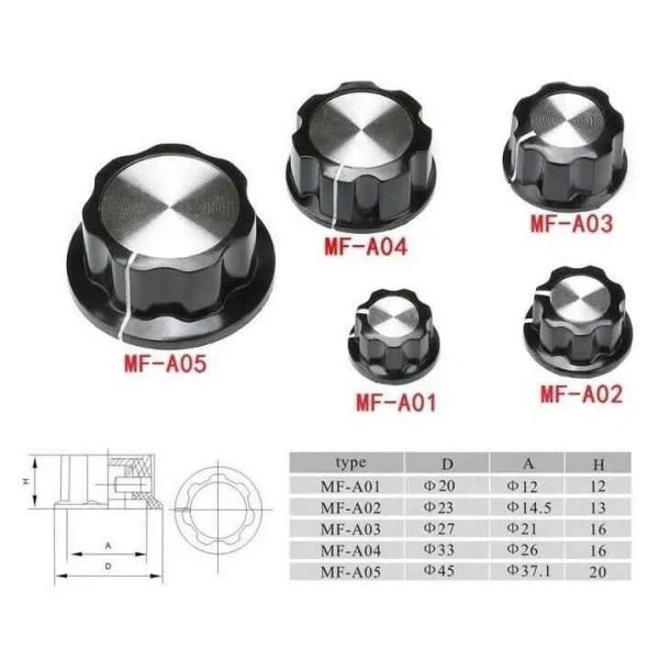 MF-A03 6mm Potansiyometre Başlığı - 27x16mm