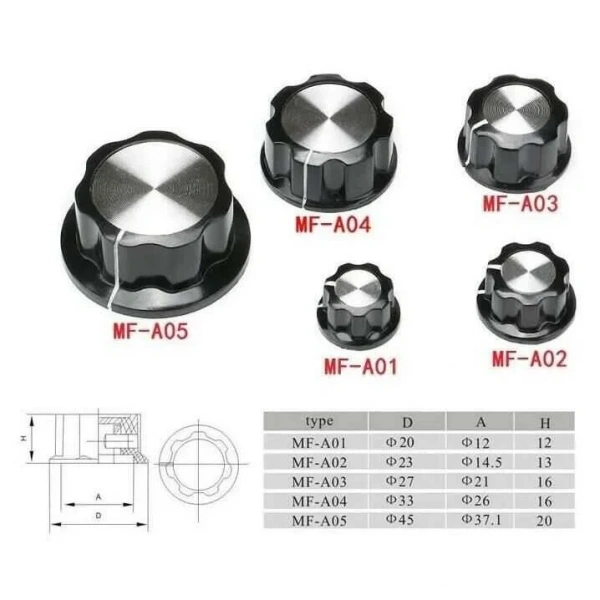 MF-A05 6mm Potansiyometre Başlığı - 45x20mm
