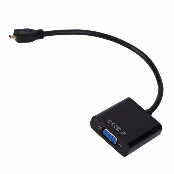 Micro Hdmi to Vga Kablo Dönüştürücü Çevirici Adaptör Siyah