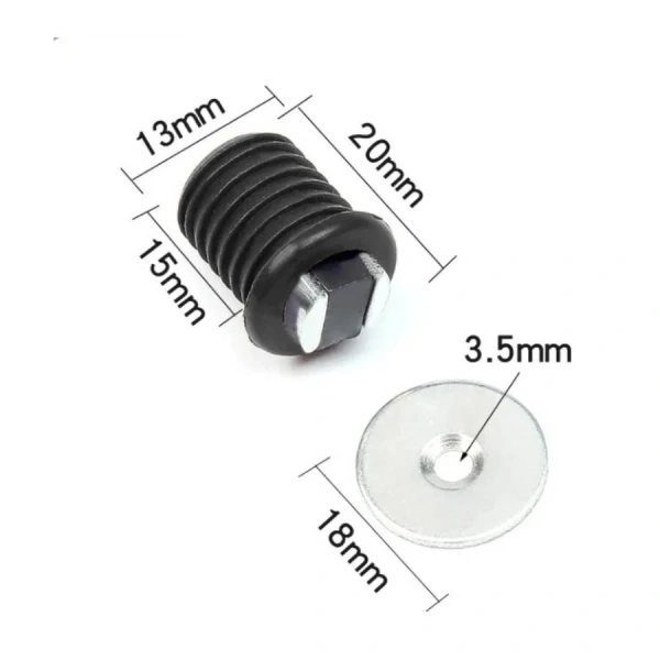 Mıknatıslı Plastik Mobilya Kapak Kilidi 14mm - Siyah