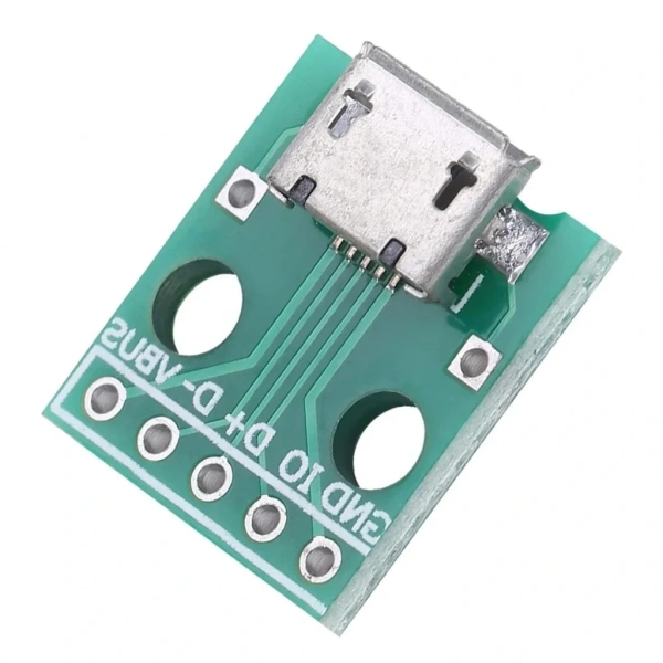 Mikro Usb Dip Dönüştürücü - Dişi - Çevirici 2.54mm