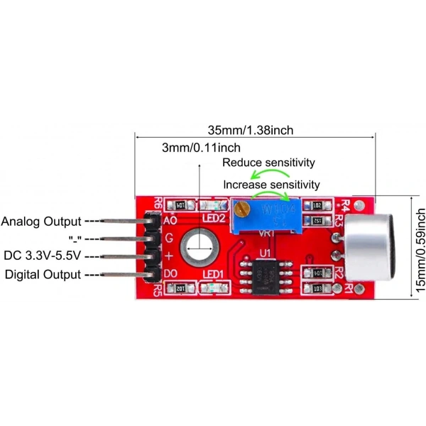 Mikrofon Ses Sensör Modülü Arduino Uyumlu KY-038