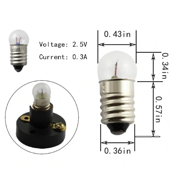 Mini Ampul - Deney Ampulü - Fener Ampulü E10 Ampul 1 Adet