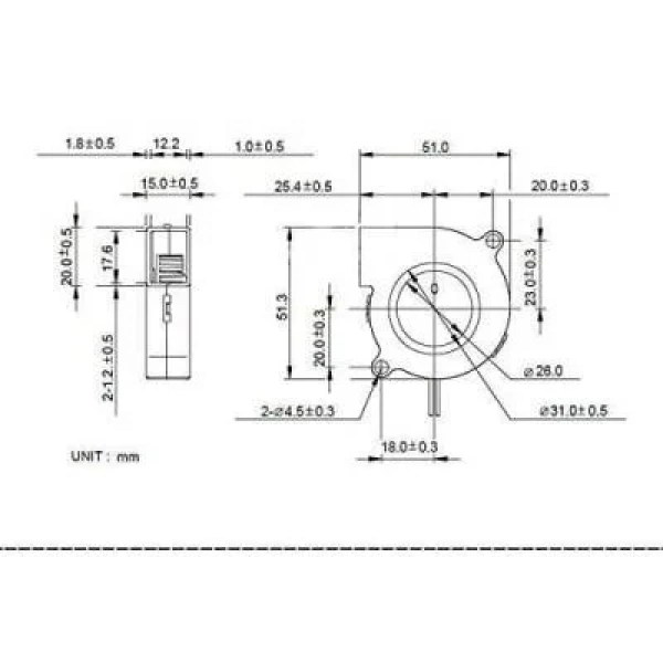 Mini Salyangoz Fan 12V 50x50mm