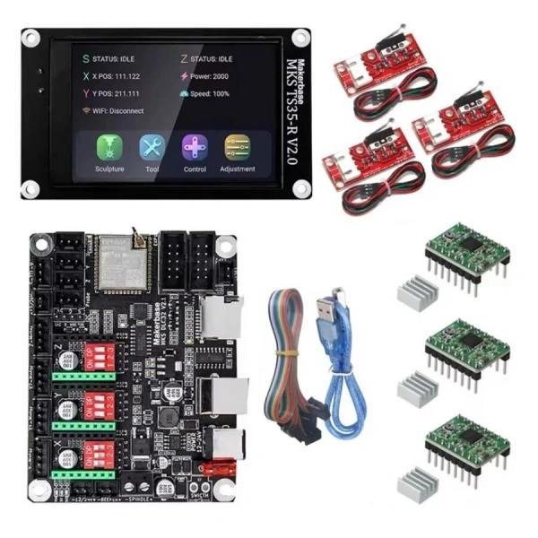 MKS DLC32 v2.1 GRBL CNC Kontrol Kartı Seti + TS35-R LCD Ekran