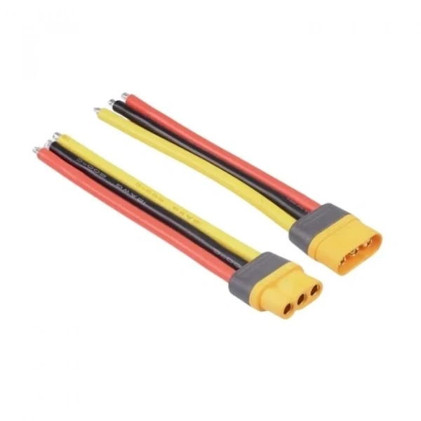 MR60 3-Pin Dişi-Erkek Lipo Pil Şarj Kablosu Seti 20cm