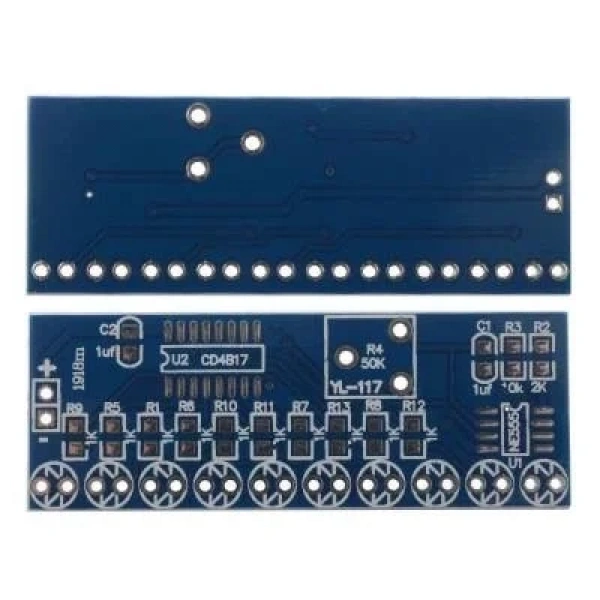 NE555 + CD4017 LED DIY Elektronik Eğitim Kiti - Kara Şimşek