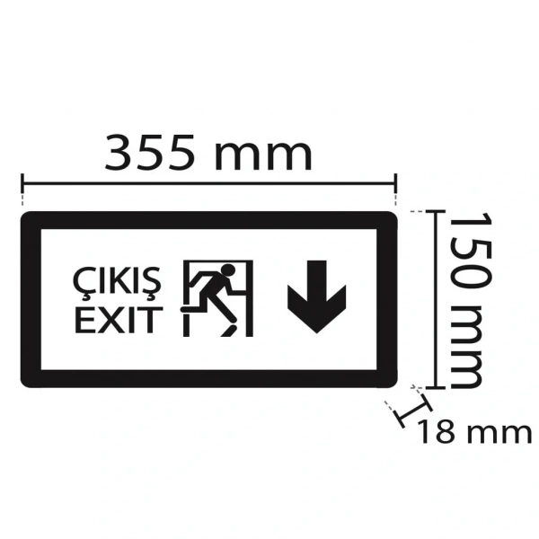 Noas 3W Aşağı Çift Yönlü Exit Led Acil Çıkış Armatürü
