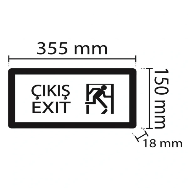 Noas 3W Çift Yönlü Exit Led Acil Çıkış Armatürü