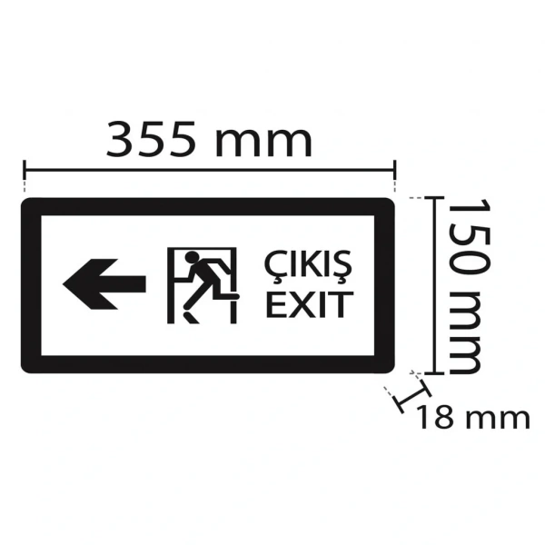 Noas 3W Sağ Sol Çift Yönlü Exit LED Acil Çıkış Armatürü
