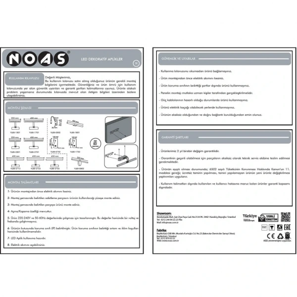 Noas 7W Aplik Barselona Anahtarlı Krom Gün Işığı