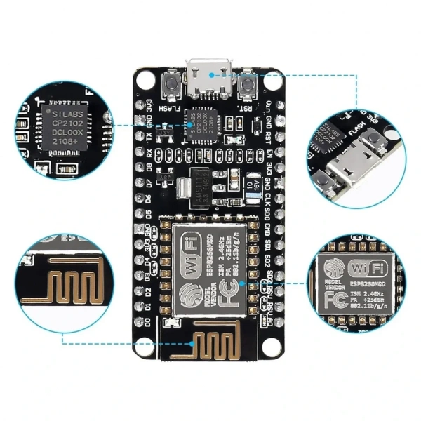 NodeMcu ESP8266 Cp2102 v2.0 Geliştirme Kartı