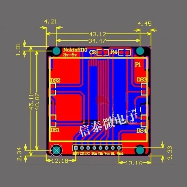 Nokia 5110 LCD Ekran Mavi
