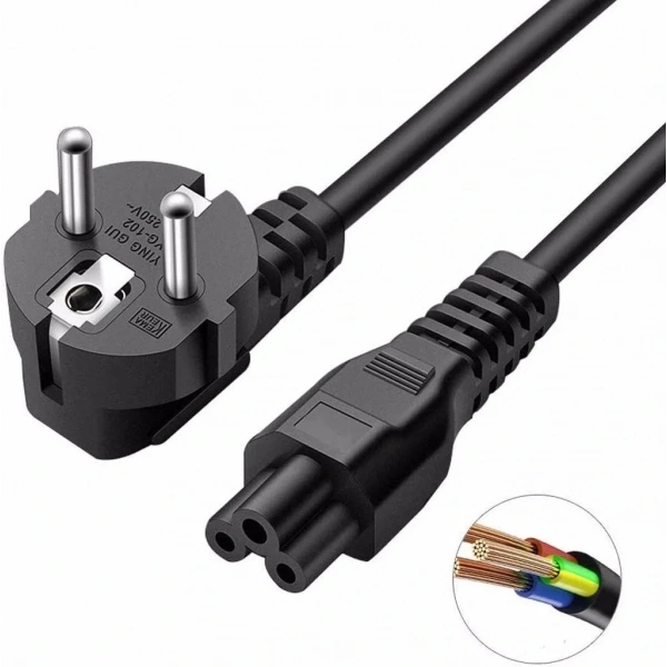 Notebook PC Laptop Güç Power Adaptör Kablosu Yonca Kablo 1.5m