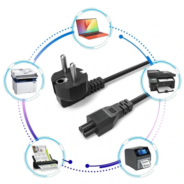 Notebook PC Laptop Güç Power Adaptör Kablosu Yonca Kablo 1.5m