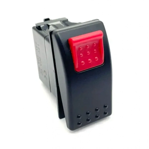 ON-OFF Anahtar Kırmızı 5-Pin 12V-24V - Emniyet Kilitli