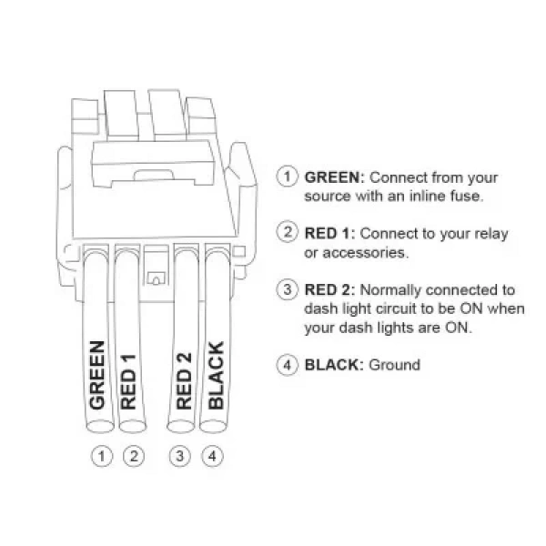ON-OFF Anahtar Mavi Işıklı 4-Kablolu 12V 3A - Led Light Bar