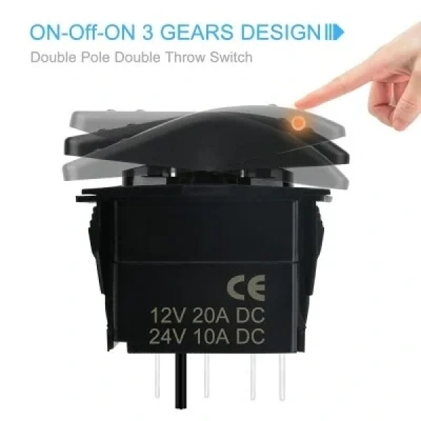 ON-OFF Kırmızı Işıklı Anahtar 5-Pin 12V-24V