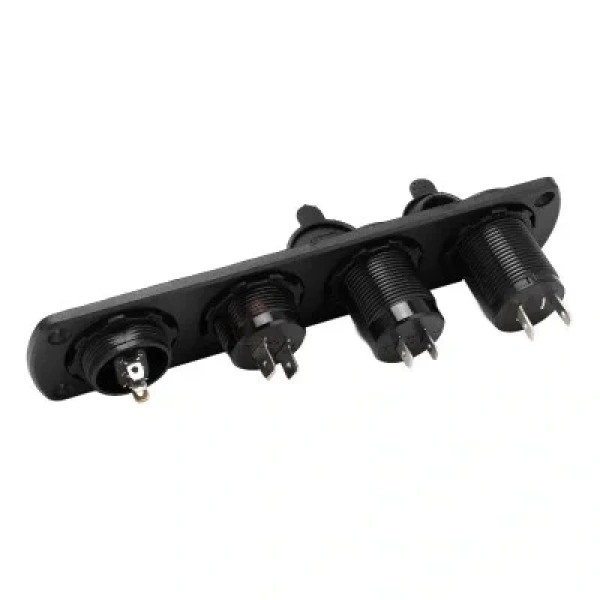 ON-OFF Kırmızı Nokta Anahtarlı 2x5V USB Çakmaklık ve Voltaj Göstergeli Marine Panel