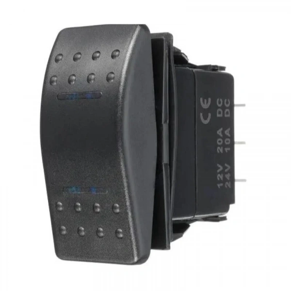 ON-OFF Mavi Işıklı Anahtar 5-Pin 12V-24V
