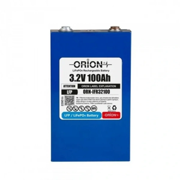 Orion 3.2 Volt 100 Ah LifePO4 Prizmatik Hücre - 0100DV
