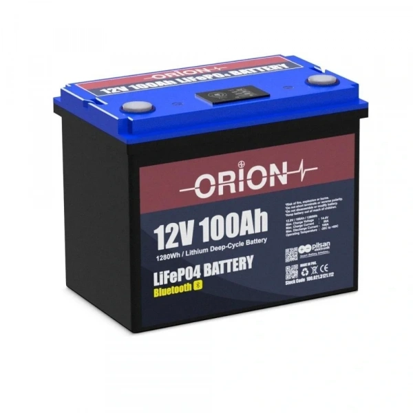 Orion Akü LifePo4 12100B 12V 100aH Bluetooth Ekranlı