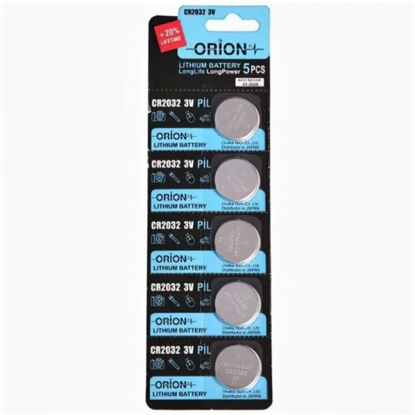 Orion CR2032 3V Lityum Düğme Pil 5li Kart Paket