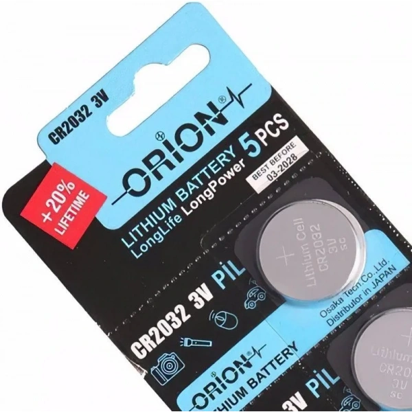 Orion CR2032 3V Lityum Düğme Pil 5li Kart Paket