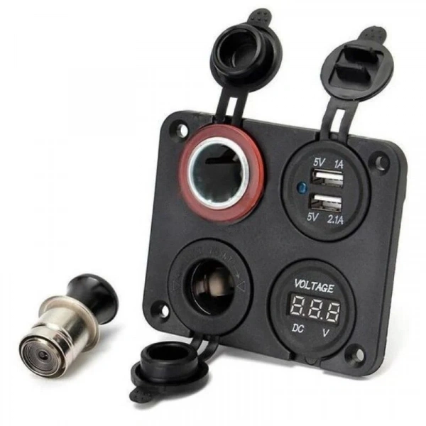 Oto Çakmak, Dişi Çakmaklık Soketi, Voltaj Göstergesi ve 2x5V USB Marine Panel