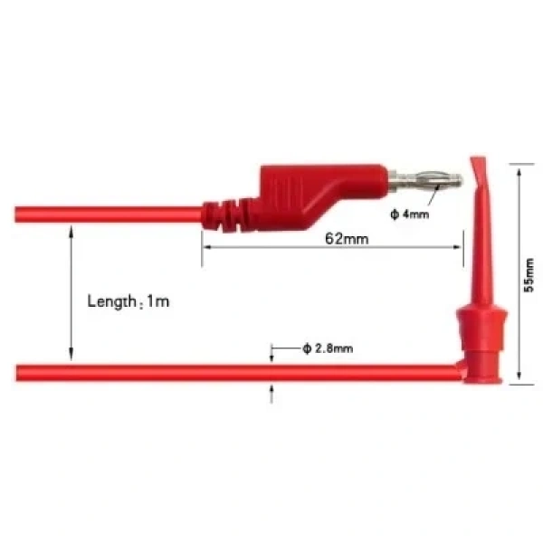 P1045 Multımetre Test Uçu Kablo Kiti - Kırmızı/Siyah/Sarı/Yeşil/Mavi